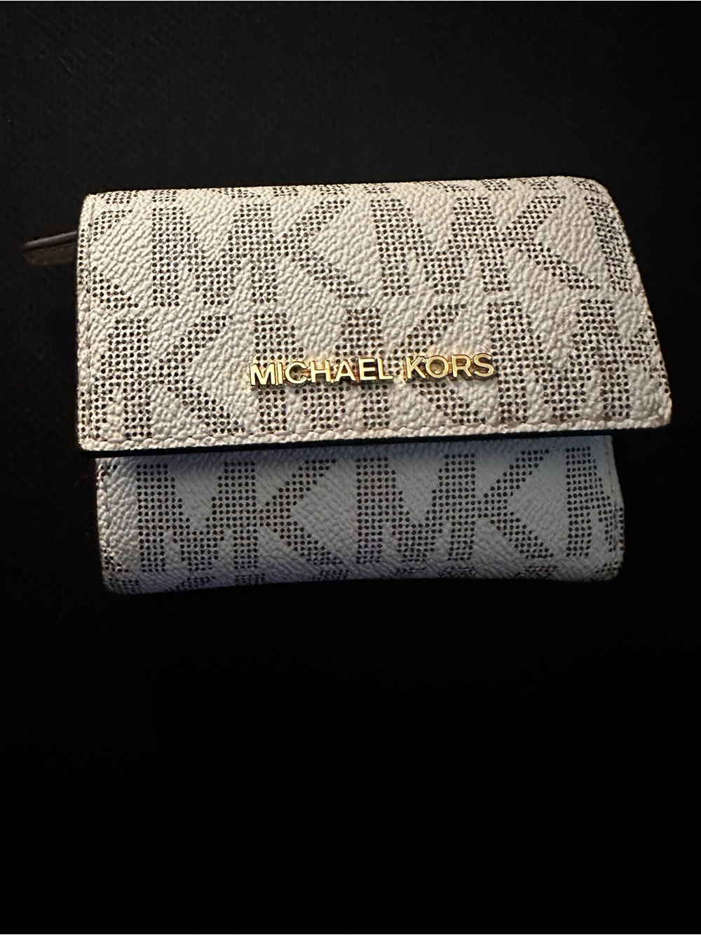 Michael Kors White Logo Compact Wallet